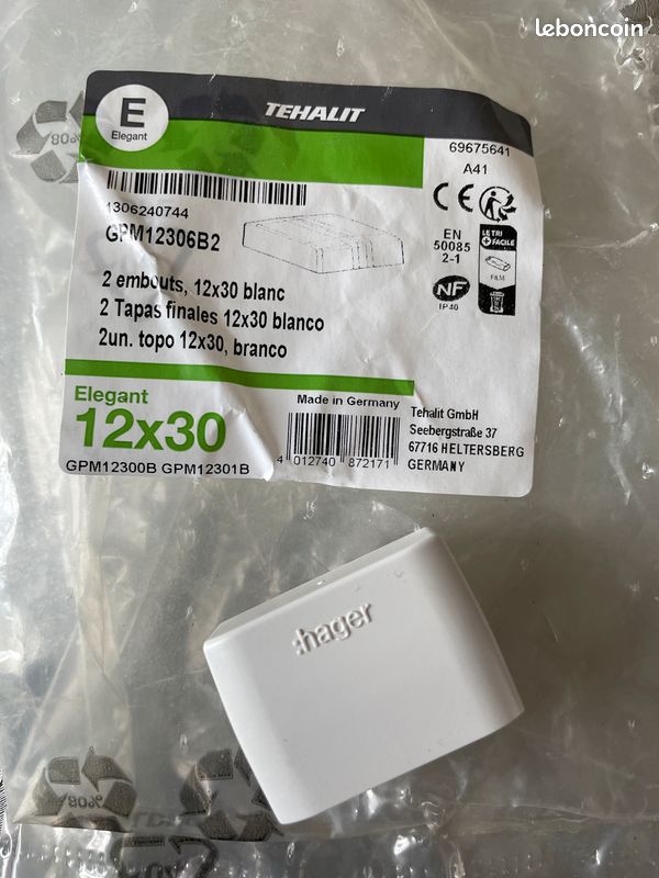 TEHALIT Embout 12x30 blanc GPM12306B2 (image 1)