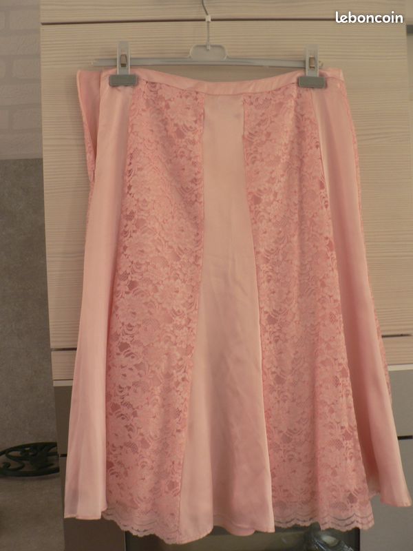 Jupe neuve habillee mariage marque antonelle taille 44 rose poudree (image 9)