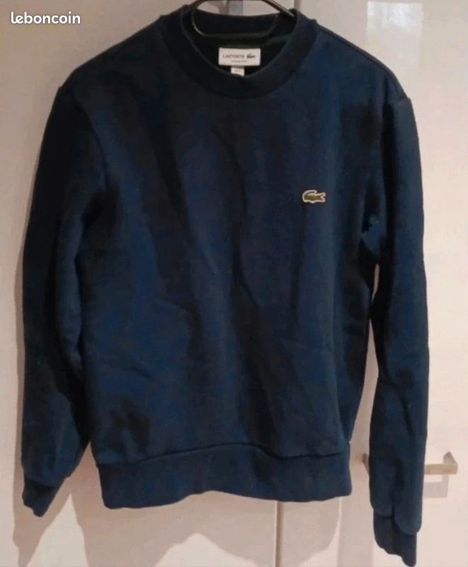 Sweat pull S lacoste bleu marine (image 1)