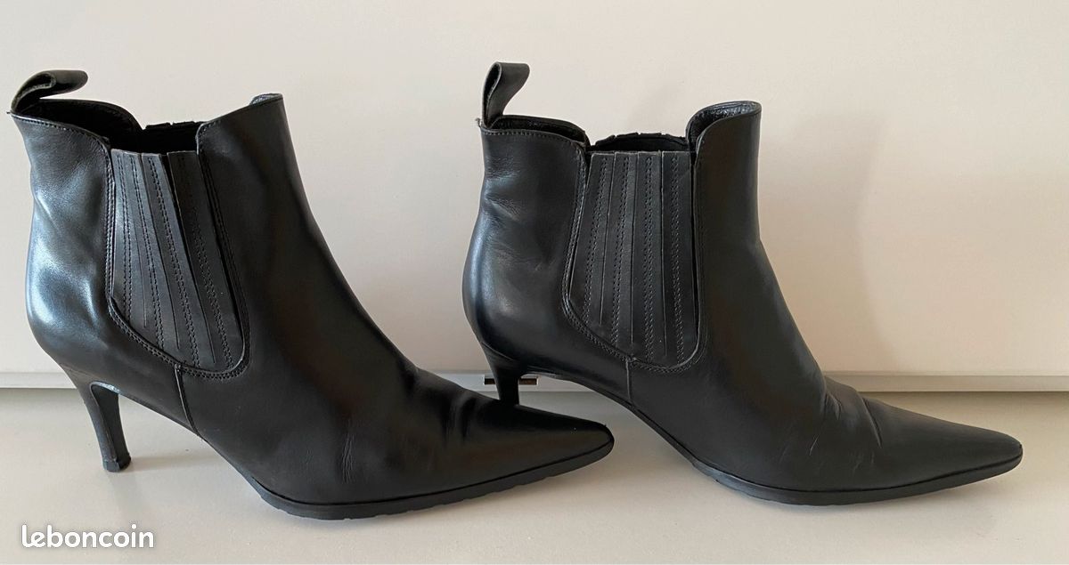Bottines bottes cuir daim (image 3)