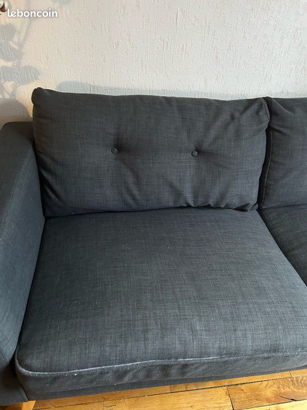 Canapé Brooke - Canapé style scandinave 3 places gris anthracite (image 6)