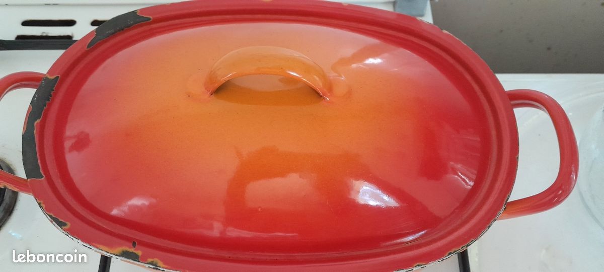 VINTAGE cocotte émaillée orange (image 1)