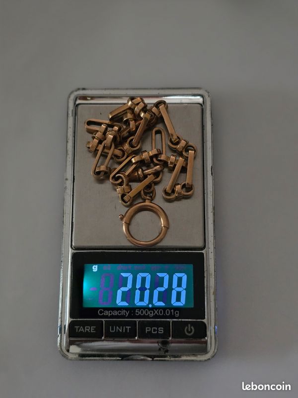Chaîne De Montre Gousset – Plaqué Or – 24 Cm – Unisexe – Occasion