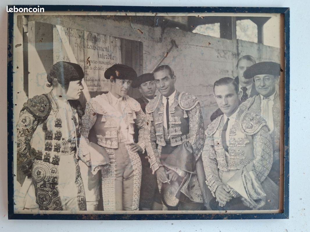 Photo Photographie ancienne dans cadre Corrida de Bordeaux 1938 Cagancho, Estudiante, Rafaelillo (image 1)