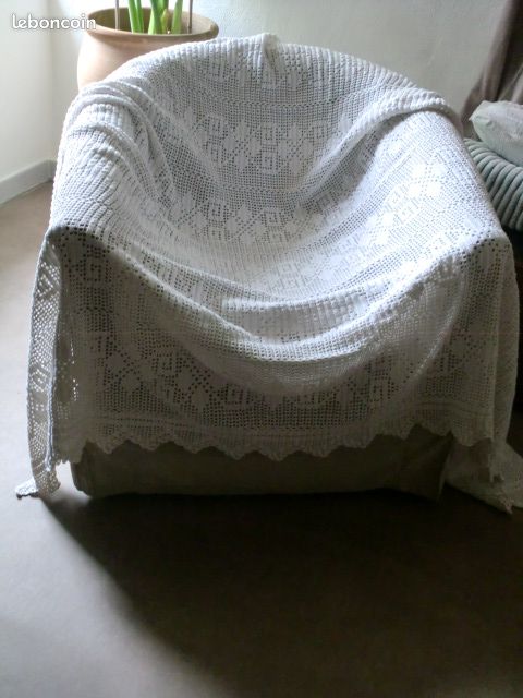 Dessus de lit ancien en coton (image 1)