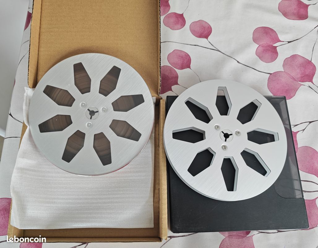 Lot De 2 Bobines Métal Alu Rouges Revox 18cm Pour Magnétophone à Bandes - B77