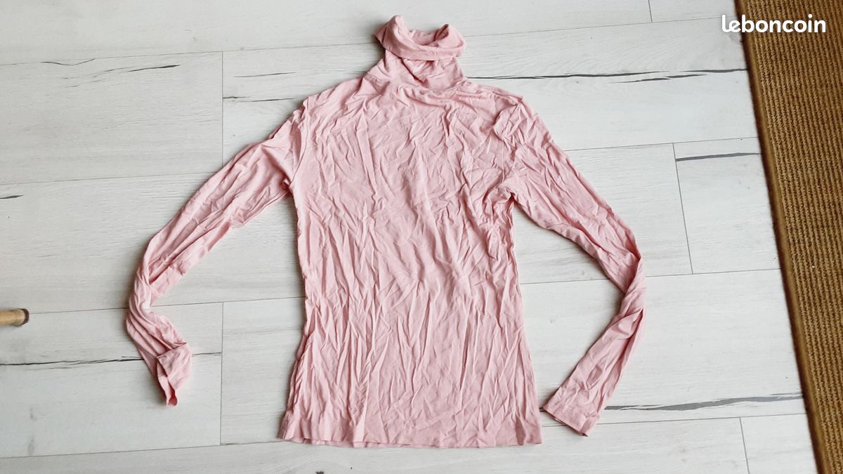 Vêtement femme tee-shirt manches longues sous-pull rose Edeis