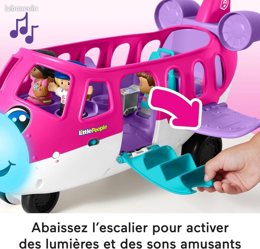 Fisher-Price Petit Avion De Rêve Barbie Présenté par Little People avec 1 Avion, 1 Barbie, 1 Ken, 1 (image 4)