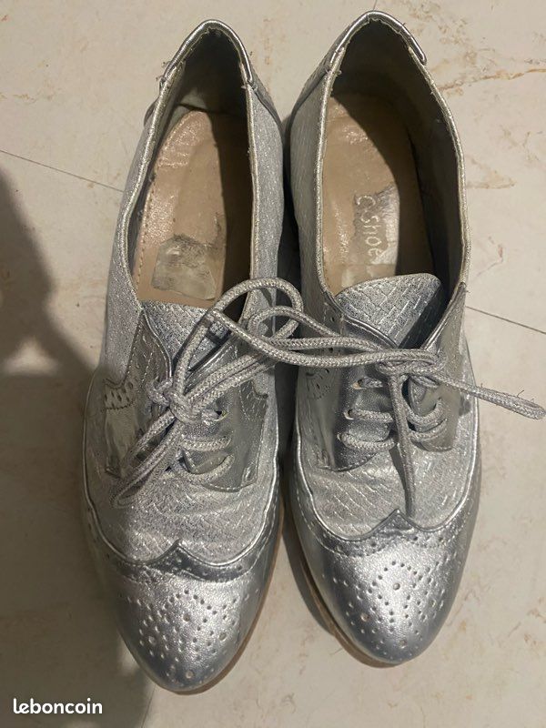 Mocassins femme argentée (image 3)