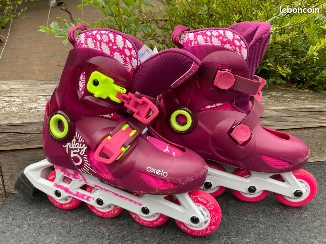 Roller Oxelo Décathlon taille ajustable 30-32 avec protections