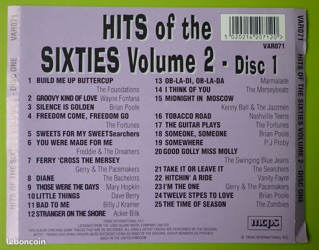 Coffret 4 CD Hits Of The SIXTIES Volume Two (c345) (image 4)