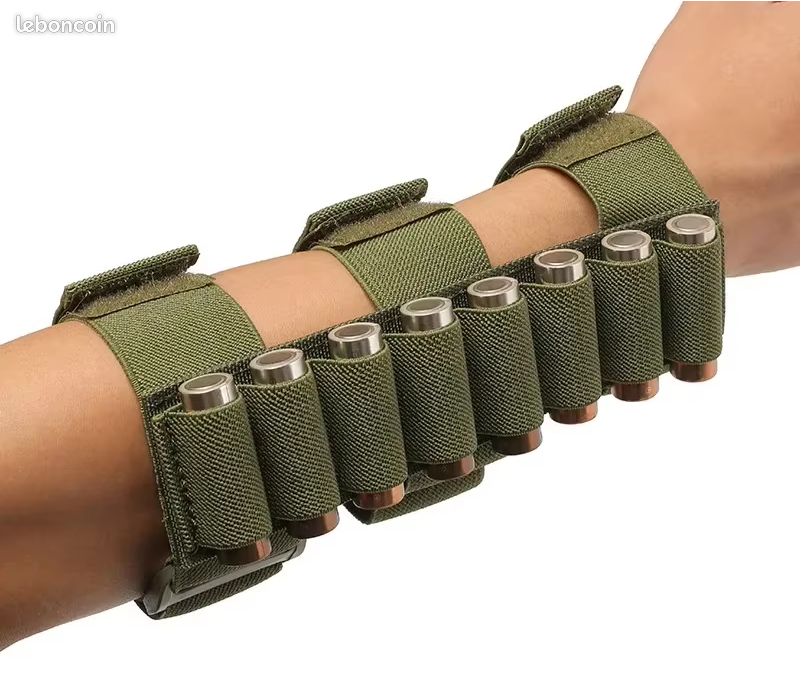 CARTOUCHIÈRE VELCRO 6 EMPLACEMENTS CALIBRE 12 - KAKI