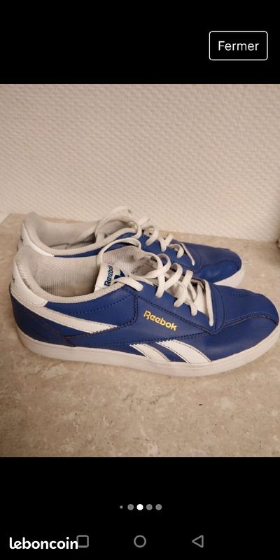 Basket femme marque Reebok flag en cuir taille 38 très peu porté