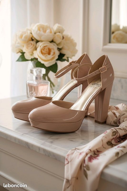 L'INTERVALLE Love Chaussures pour femmes Talon haut Escarpins Nu Cuir