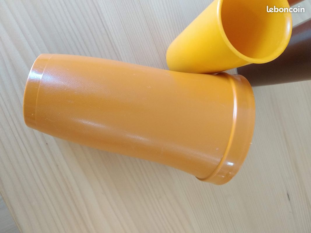 Pichet Et 2 Verres Tupperware Vintage - Années 70 - France - Très Bon état