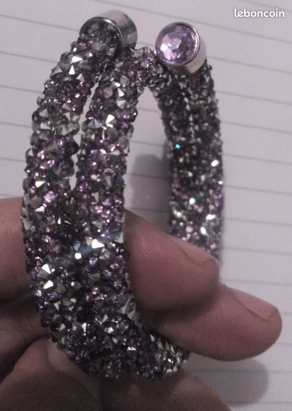 🔔Bracelet double jonc imitation Swarovski neuf (image 2)
