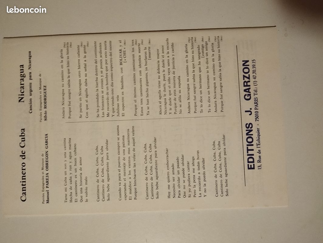 Partitions musique J Garzon continuero de Cuba et Nicaragua (image 2)