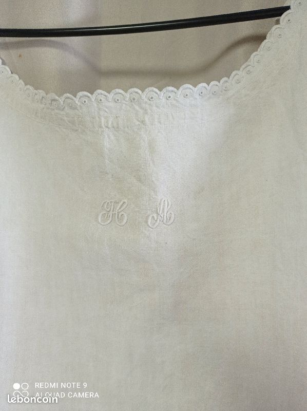 Chemise de nuit ancienne toile de lin (image 5)
