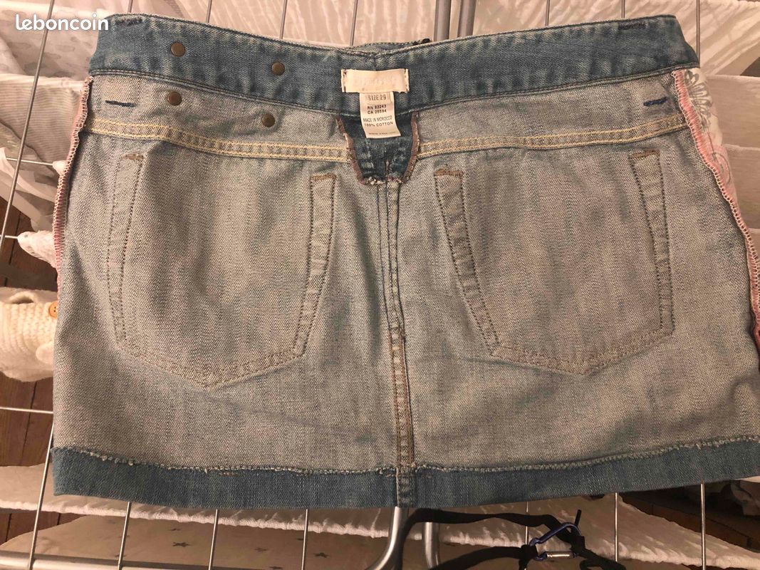 Mini jupe Diesel jeans clair (image 4)