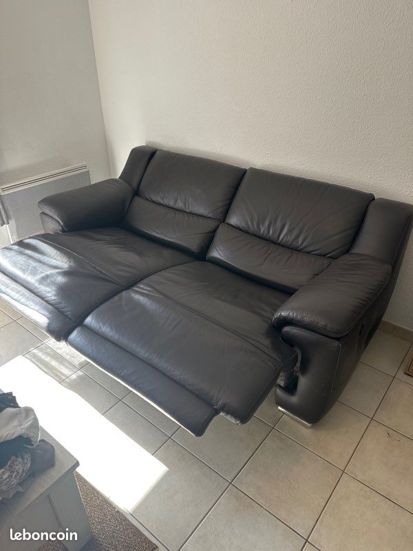 Canapé cuir relaxe électrique (image 2)