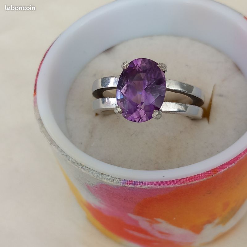 Superbe bague en argent sterling 925 avec pierre bleue pierres