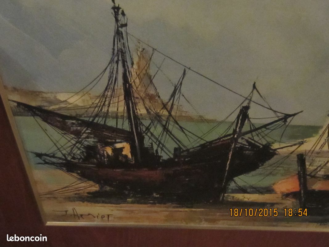 Très beaux bateaux encadrement bois (image 1)
