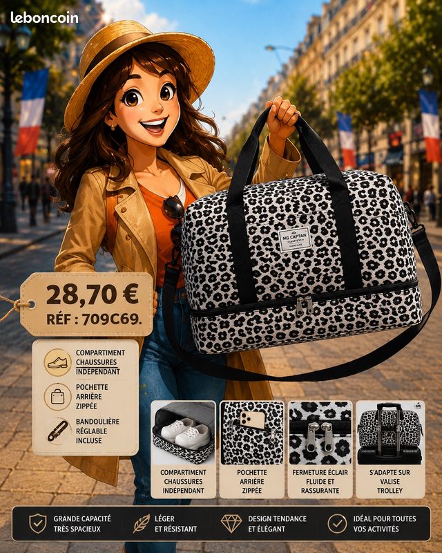 Grand sac léopard (image 1)