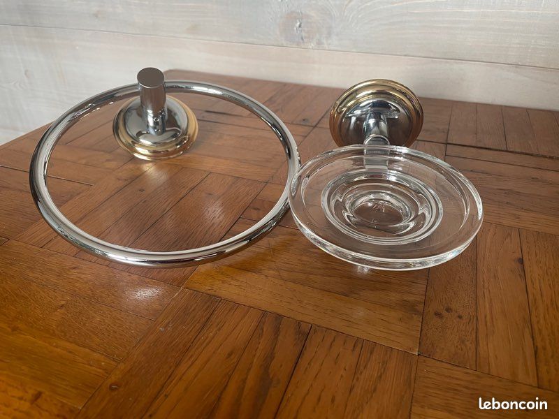Accessoires salle de bain doré argenté (image 3)