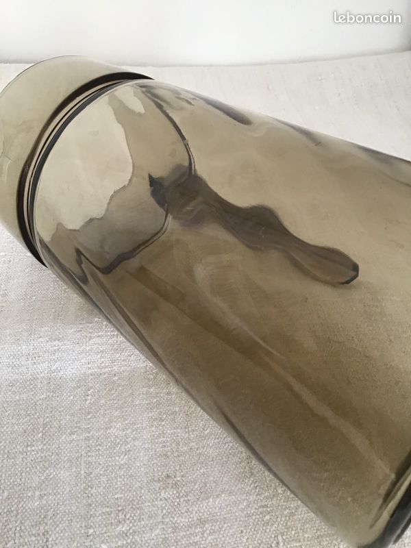 Pichet vintage en verre fumé marron (image 4)
