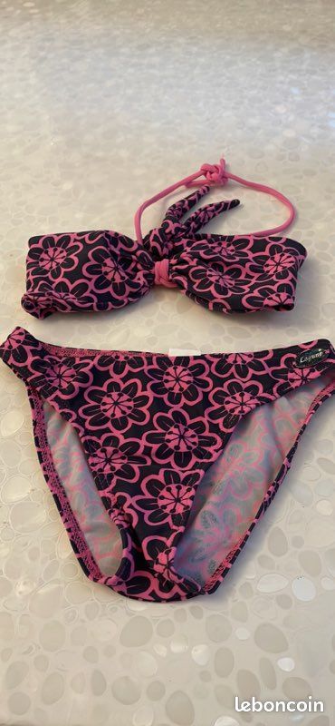 ❤️Superbe maillot de bain imprimé ensemble bikini LAGUNE fille 10 ans design France 🇫🇷 (image 2)