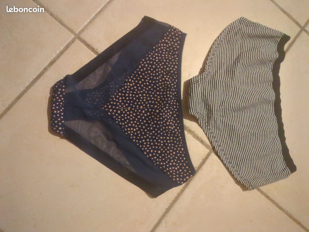 Lot 2 slips 40/42, 1 basique, l'autre très chic neuf (image 2)