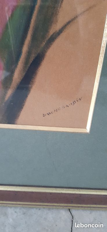 Tableau aquarelle fleurs signé Simone Gaudin (image 3)