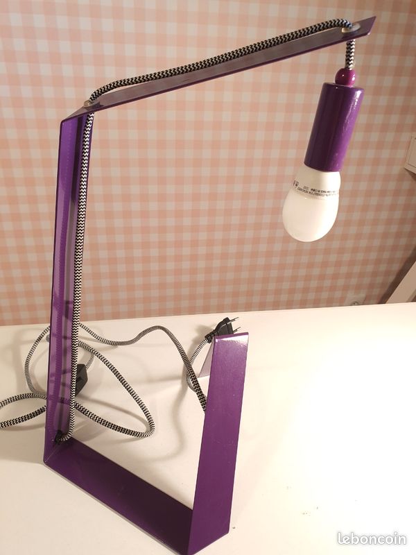 Lampe Boule Mauve Vintage Agemob Des Années 70 - Parfaite Pour Une Déco Rétro Et Chaleureuse