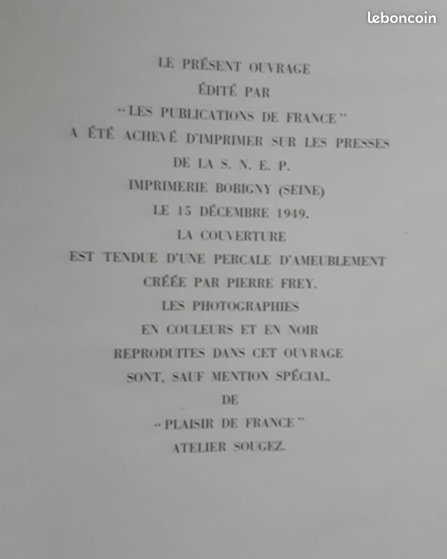 Décoration de France. Appartements et hôtels particuliers. Les Publications de France éd. De 1949. 236 pages. Bon état (image 4)