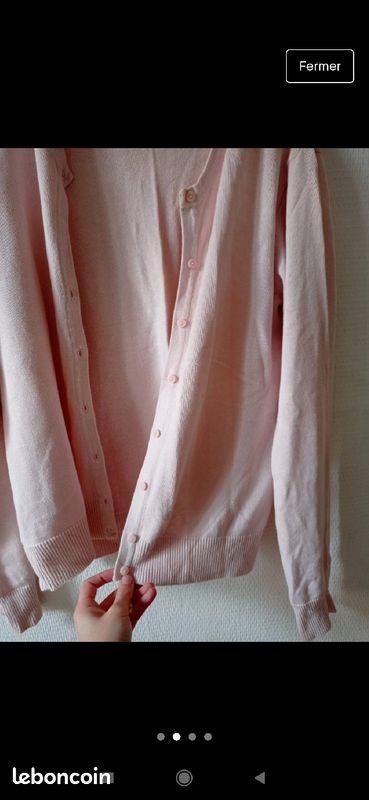 Lot de 2 gilets taille M, marque H&M, couleur rose et marron (image 4)