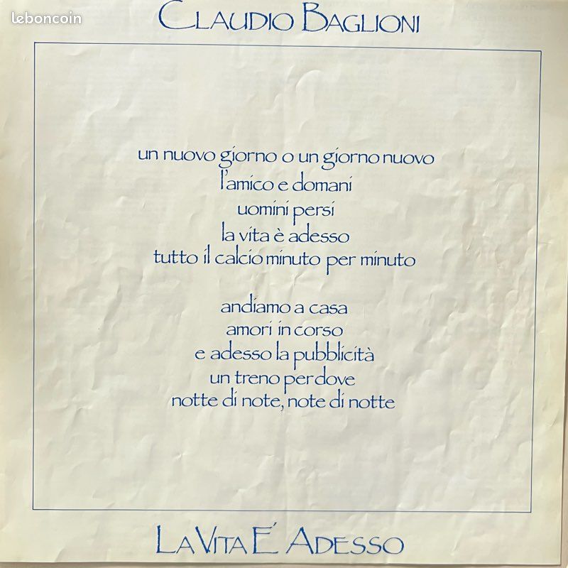 LP12" de Cláudio Baglioni (image 8)