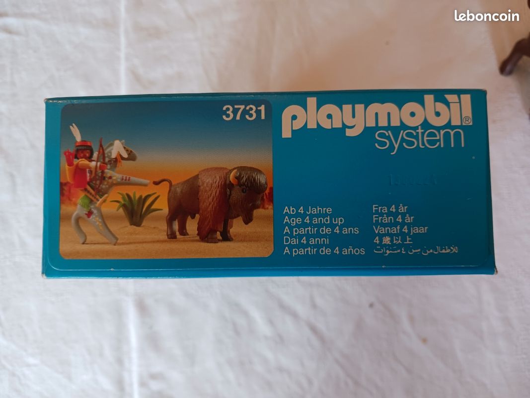 Lot Playmobil Western Vintage - Indiens, Chasseur De Bison - Set 3731/3733 De 1988 - Bon état