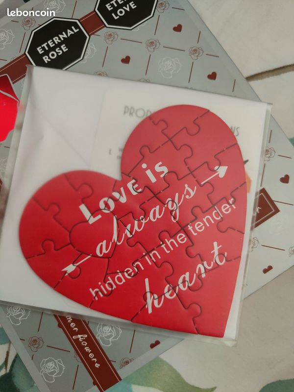 Mikasol Ours en Teddy Romantique Blanc avec Rose Préservée - Cadeau Parfait pour la Saint-Valentin (image 4)