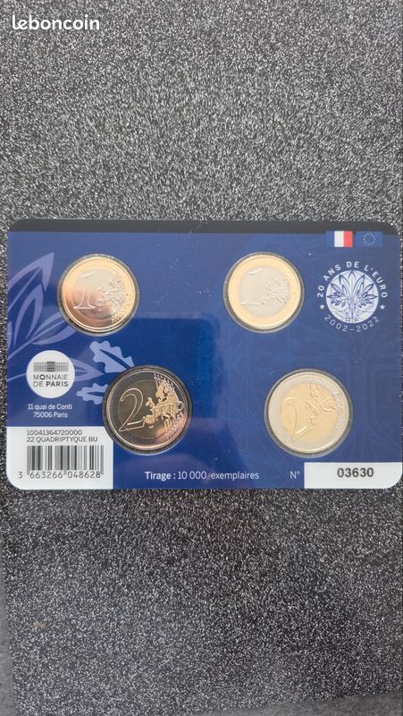Quadriptyque De 2 Euros – Nouvelle Face Nationale – 2022 – BE – 10000 Ex
