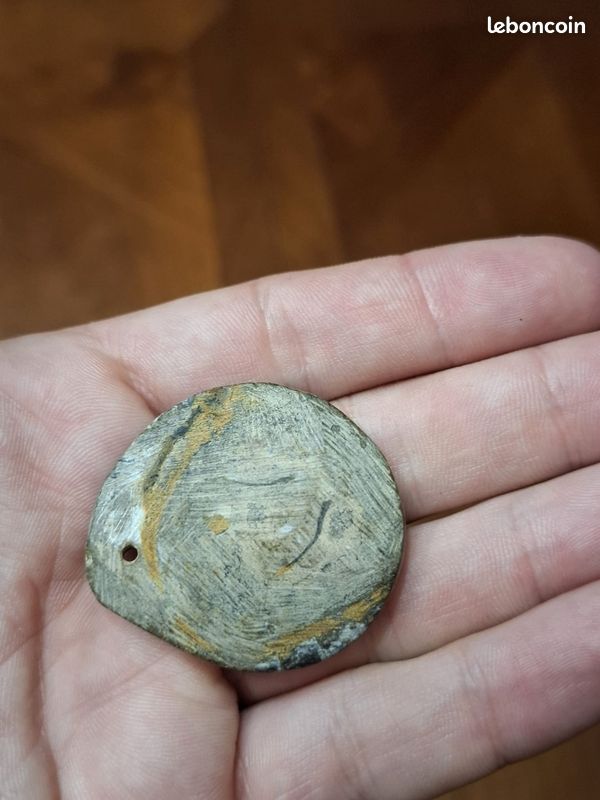 Lot de 2 ammonites fossiles Goniatite polies et sciées en pendentif (image 3)