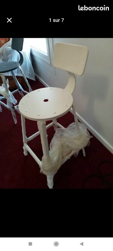 4 Chaises haute métal blanc neuve (image 1)