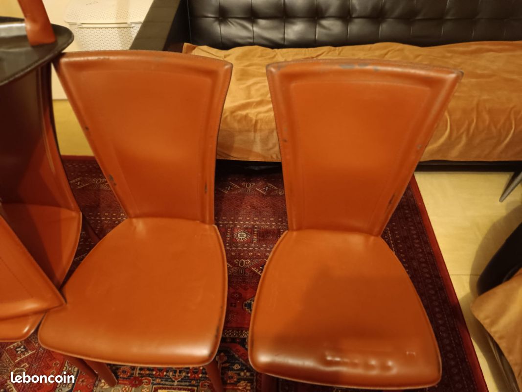 Chaises en cuire lot de 4 (image 3)