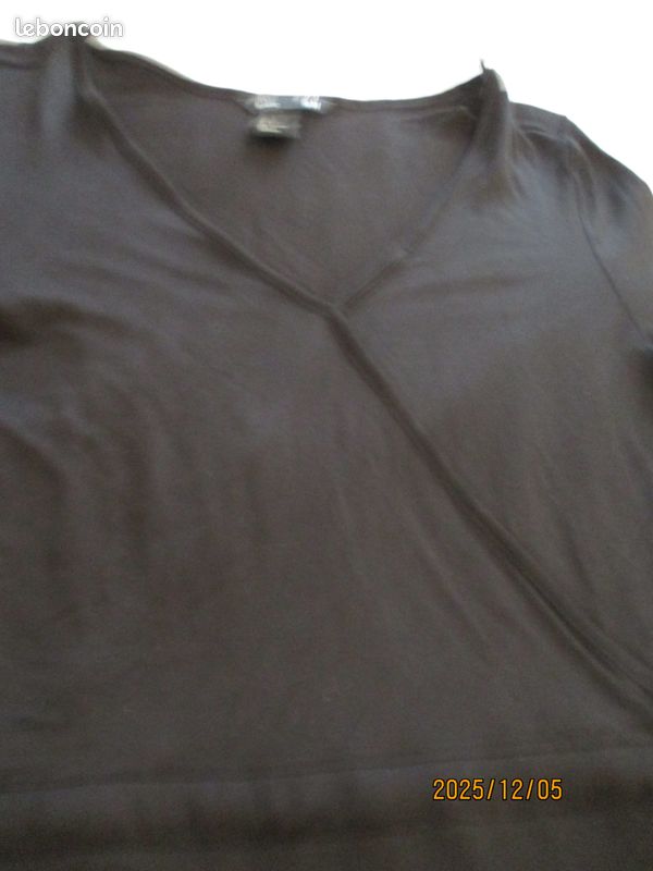 Robe noire fluide forme cache coeur H&M (image 4)