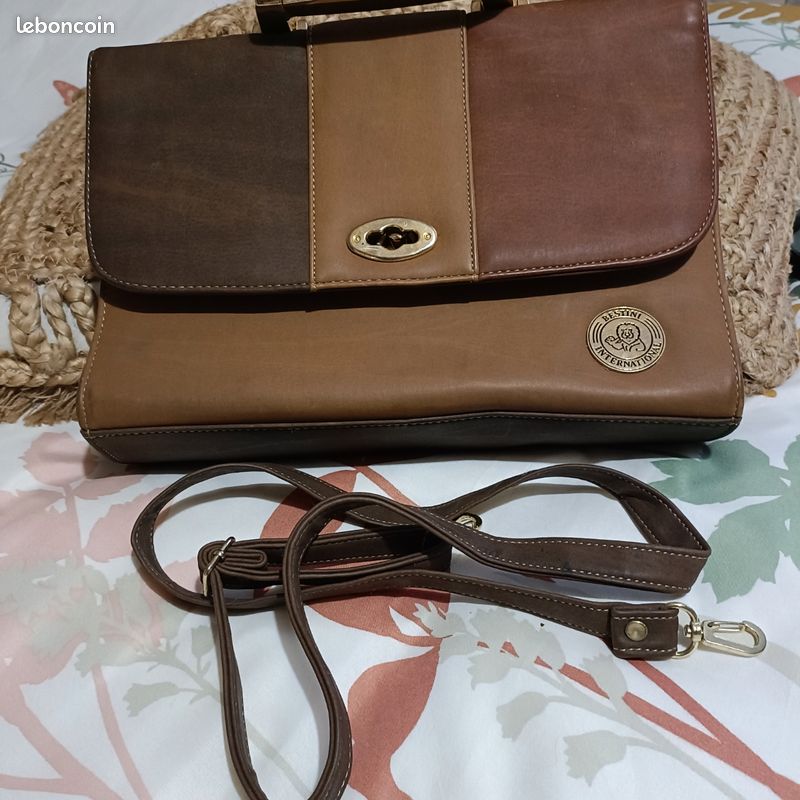 Sac femme marron et beige (image 1)