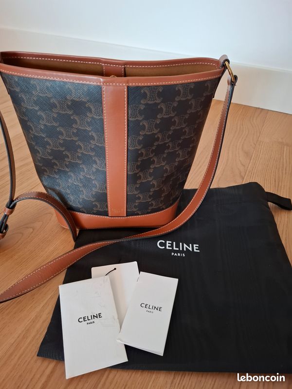 Sac CELINE Seau Petit modèle Toile Triomphe et veau Accessoires
