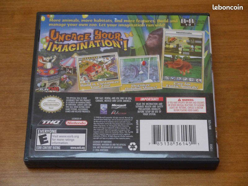 Zoo Tycoon DS 2 - Jeu DS - Comme neuf (image 2)