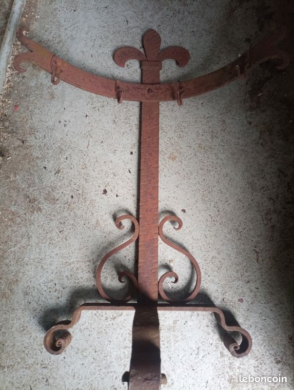 Set de cheminée support fer forgé (image 1)