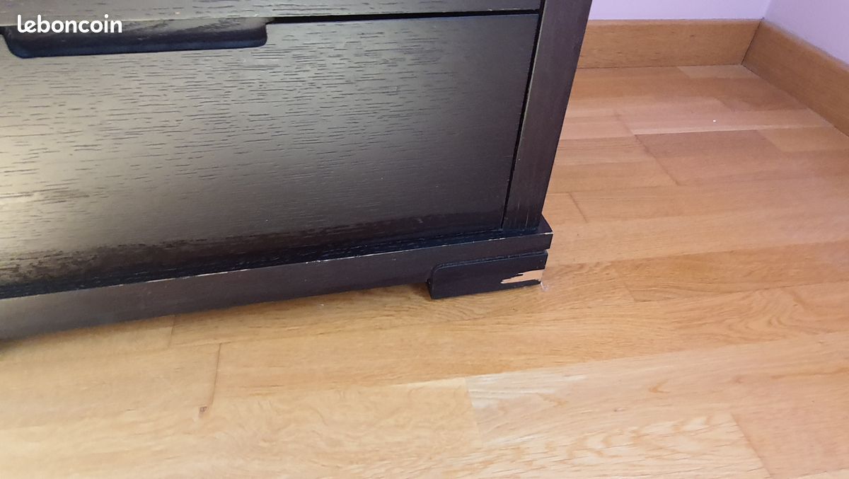 2 chevets et commode design chene Wengé (image 6)