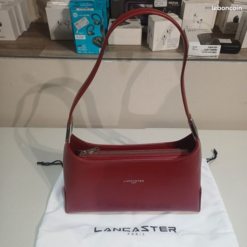 Sac Lancaster Paris Vintage Cuir Rouge - Sac à Main épaule - Occasion