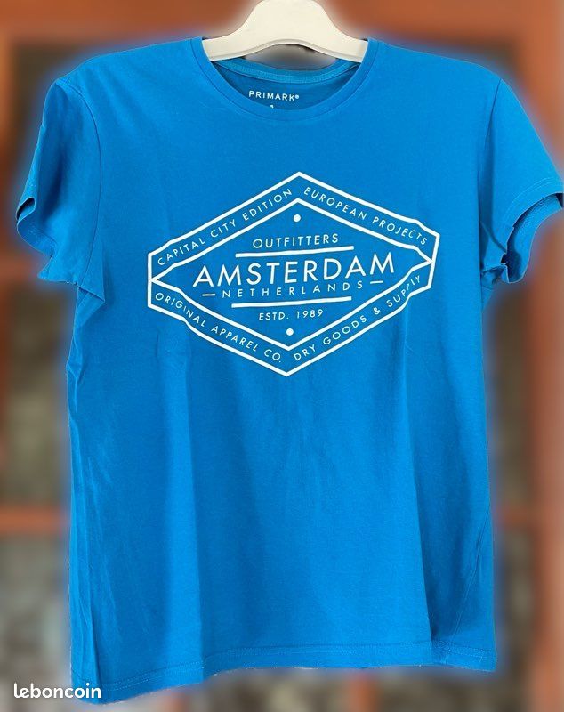 T-shirt Basique Primark Fille – 100% Coton, Bleu, 4-5 Ans, Col Rond, Imprimé